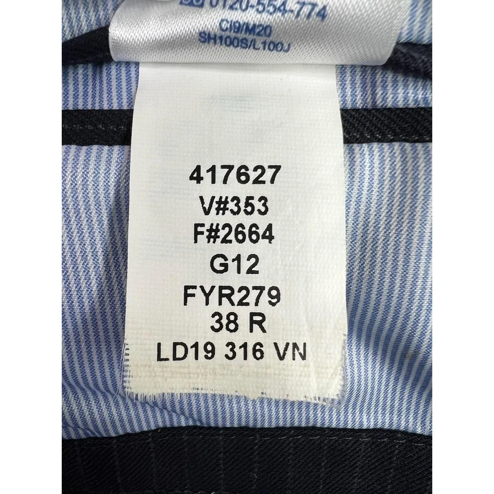 Lands' End Blazer Mens 38R Blue Pinstripe Wool Tailored Fit Sport Coat 2 Button